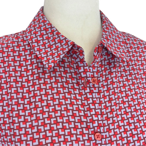La Redoute red geometric print shirt